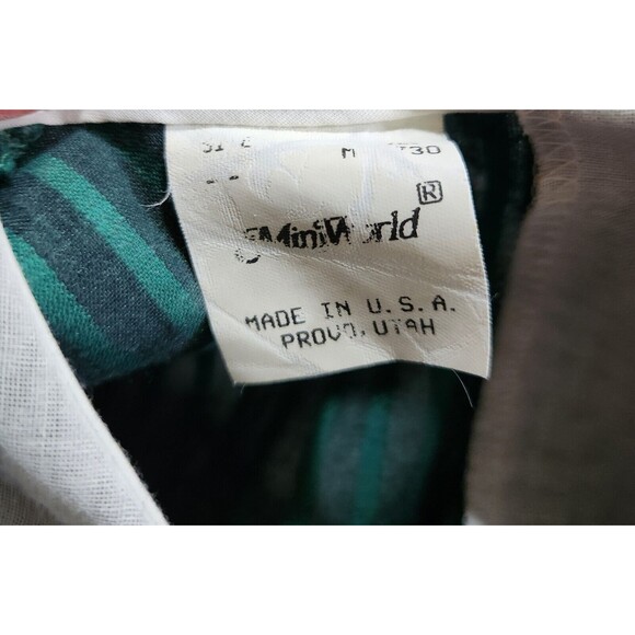 Mini World Dress Green Stripe Red Sash Petticoat Lace Girls Size 12? Made in USA - Picture 8 of 9